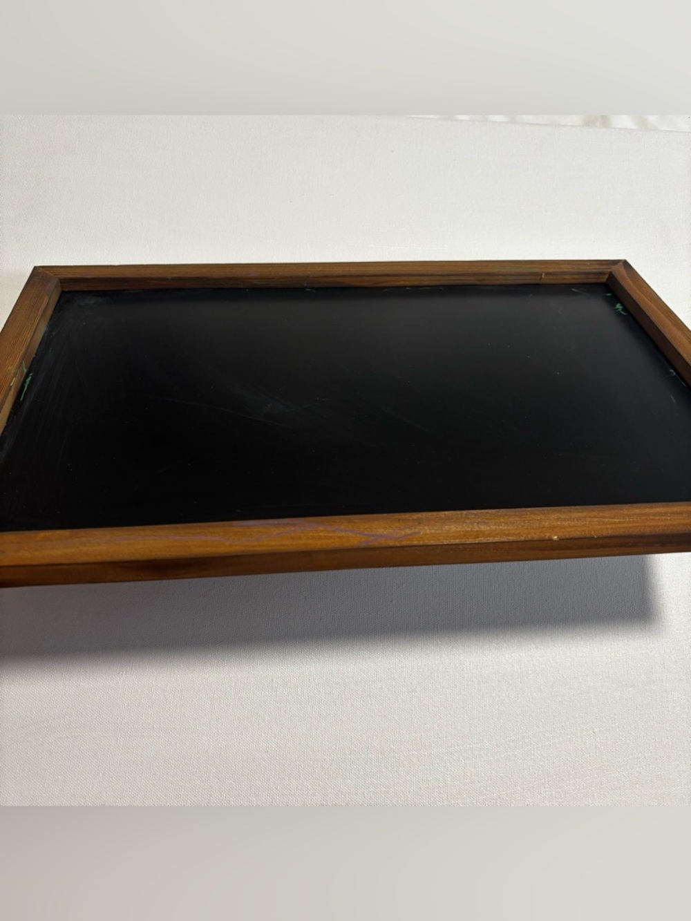 Wood Framed Black Chalkboard Tray - Classic Rustic Style